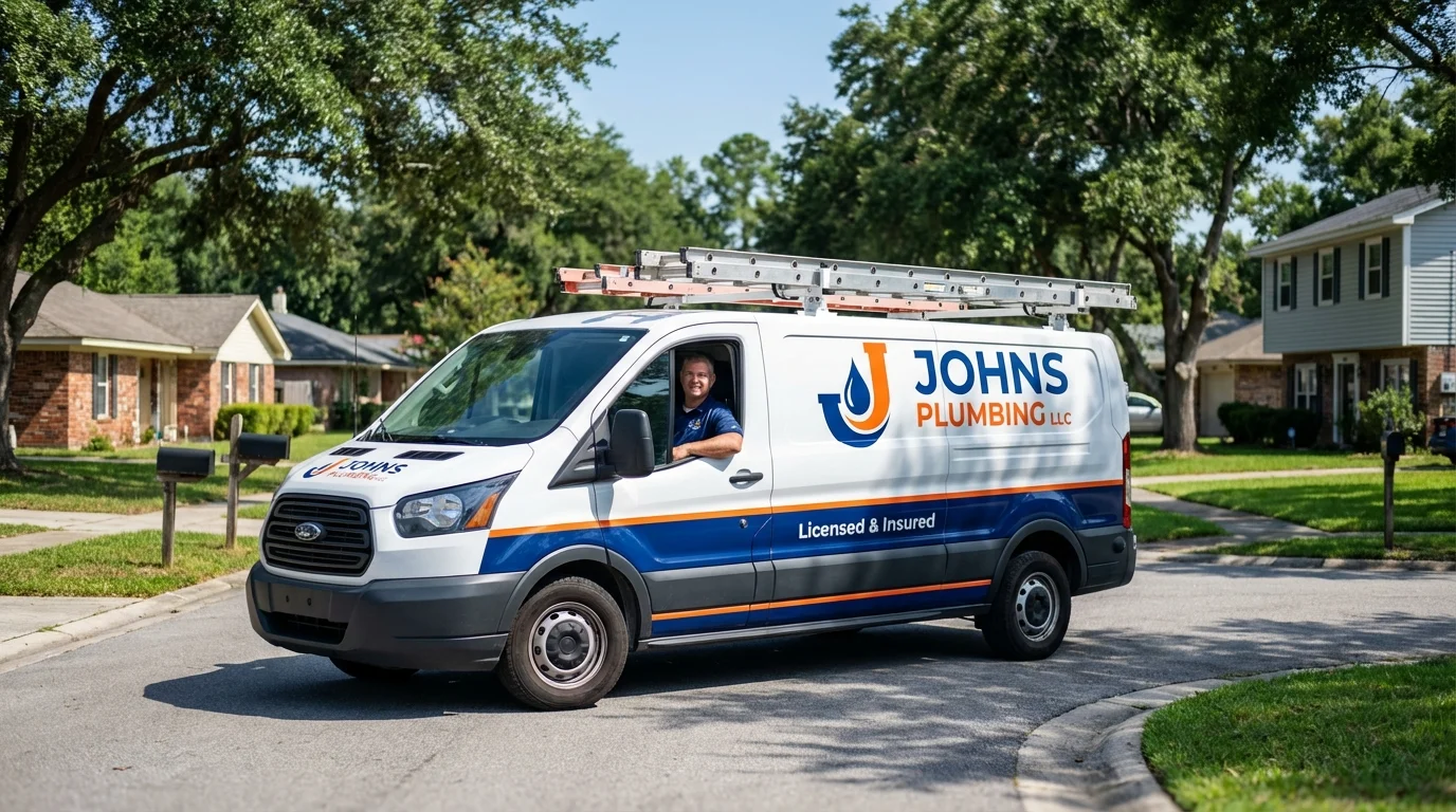 Johns Plumbing LLC service van in Vado, NM