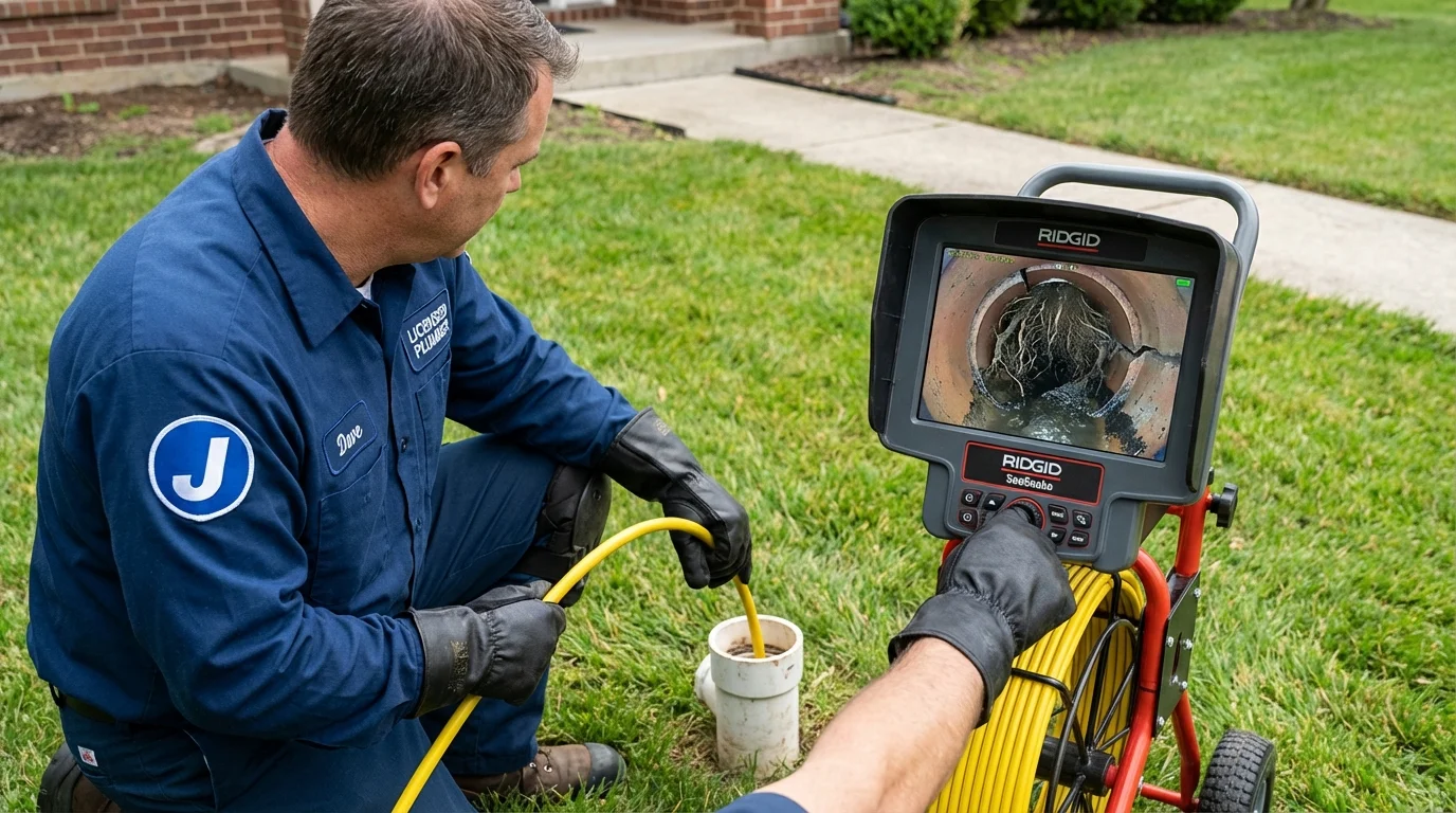 Sewer camera inspection being performed by Johns Plumbing LLC in Vado