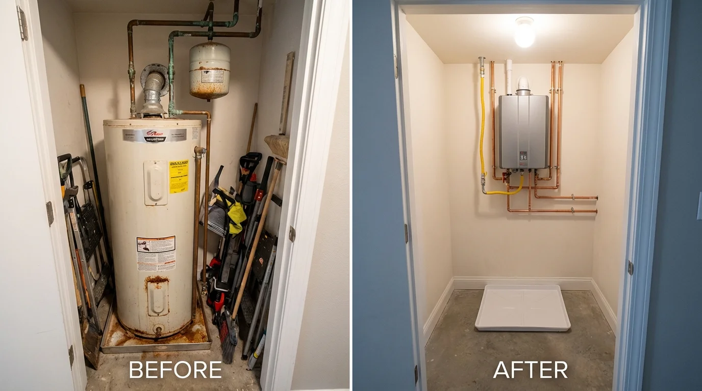 Tank water heater versus wall-mounted tankless unit comparison for Vado, NM homeowners